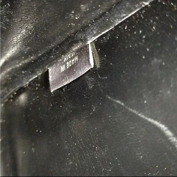 VTG Bally Structured Hex Black Leather Shoulder Bag Crossbody with Gold Hardware - Picture 16 of 16